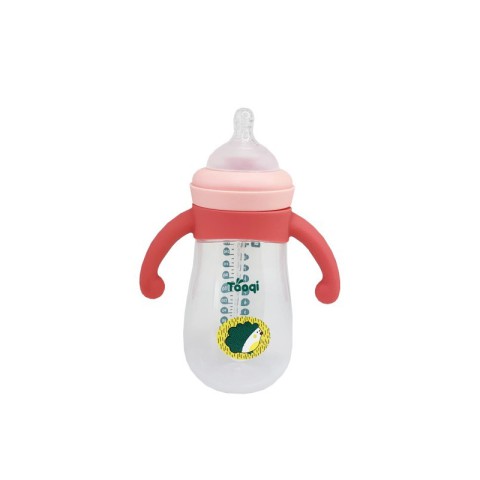 Пляшечка пластикова з силіконовими ручками MGZ-0200(Pink) 260 мл