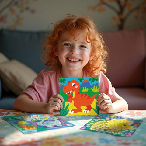 Дитячий набір для творчості мозаїка "Динозаври" 300898 зі стікерами