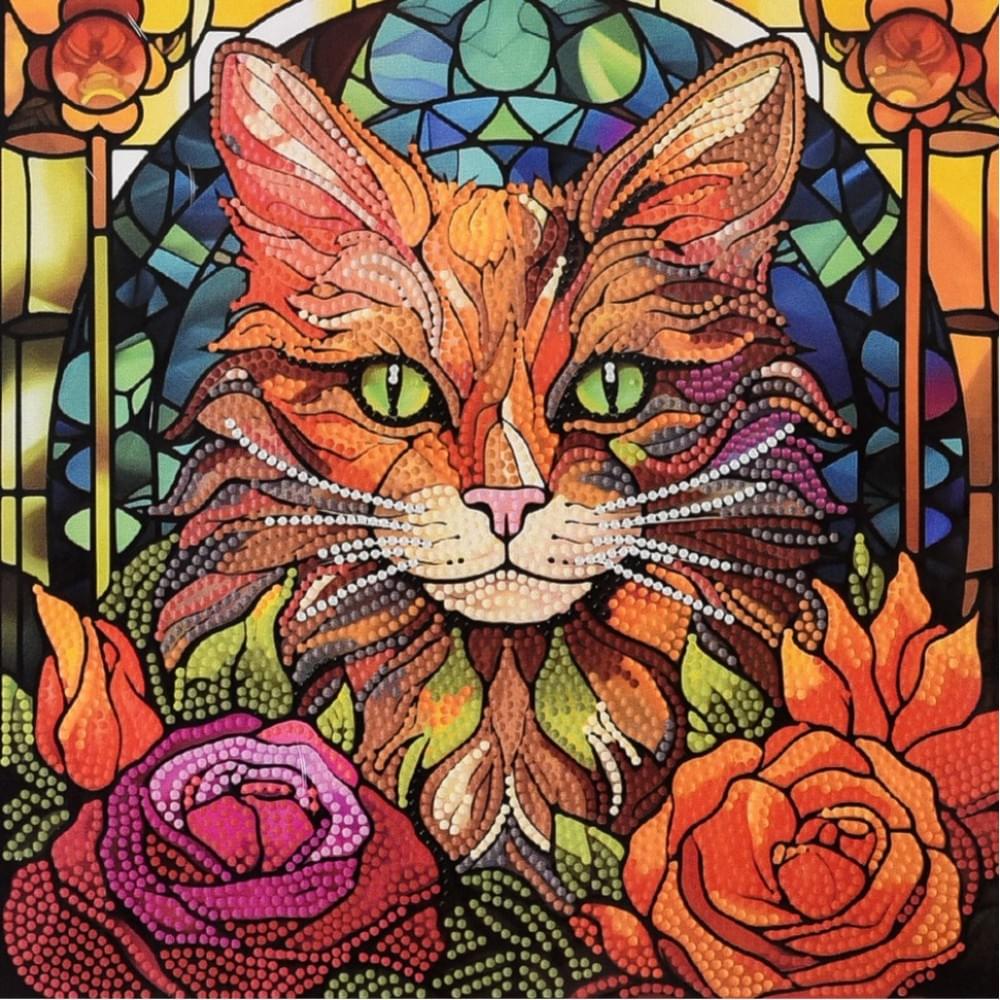 Алмазна мозаїка "Кіт зі смарагдовими очима" DEEX16303 не повна викладка 30х30 см