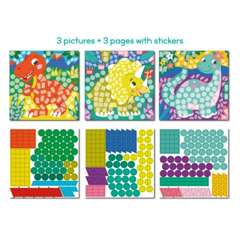 Дитячий набір для творчості мозаїка "Динозаври" 300898 зі стікерами