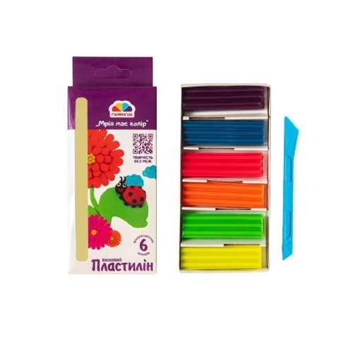 Набір для ліплення пластилін "Творчість" 400304, 6 кольорів