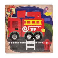 Дерев'яний пазл-вкладиш Пожежна машинка 73260-4, 16 деталей