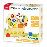 Дерев'яна розвивальна гра "Магнітний сортер Квочка" 900637