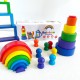 Дерев'яна іграшка "Райдуга-балансир" C15025, 27 різнокольорових фігур
