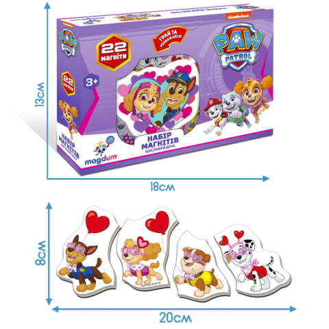 Магніти "Щасливий день" Щенячий патруль Magdum ML4034-04, 22 магніти