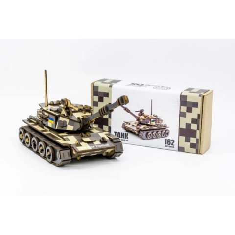 Дерев'яний 3D конструктор Танк 162-0074, 162 деталі
