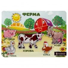 Дерев'яний пазл-вкладиш "Ферма" 3240-05-010 розмір 33х25 см Дерев'яний пазл-вкладиш "Ферма" 3240-05-010 розмір 33х25 см