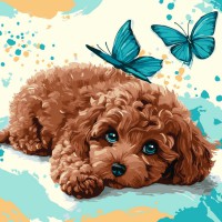 Картина за номерами "Милий пудель" ©art_selena_ua KHO6793, 40х40 см