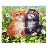 Алмазна мозаїка "Двоє в ромашках" 178762 картон, неповна викладка 21х25 см