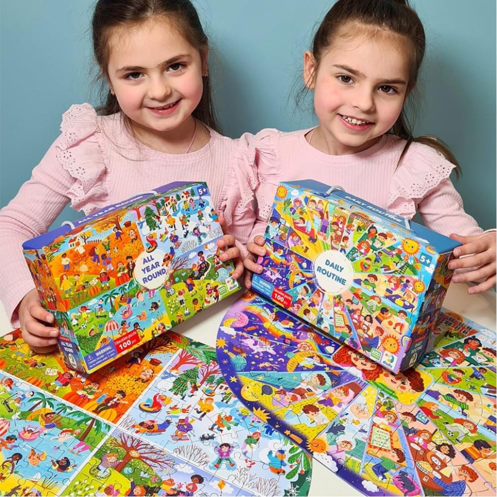 Дитячий віммельпазл "Увесь рік" DoDo Toys 300607, 100 елементів