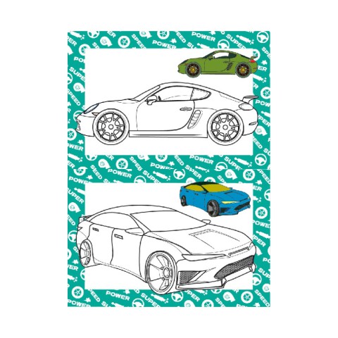 Книжка розмальовка "Супер авто" РМ-48-51 с цветными подсказками