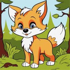 Картина за номерами "Пухнаста лисиця" KHO6113 25х25 см