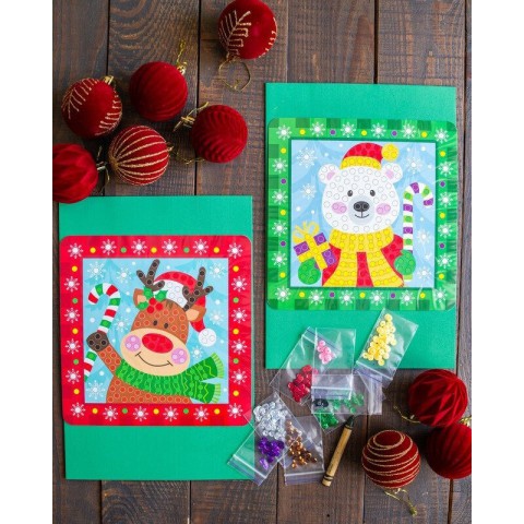 Дитячий набір для творчості "Новорічні листівки з паєтками" 10100694