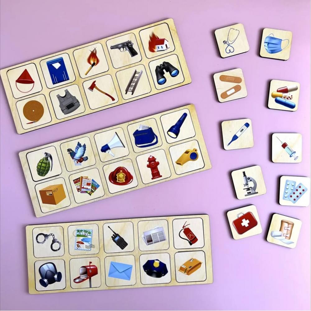 Дерев'яна настільна гра "Службовий транспорт" Ubumblebees (ПСФ027) PSF027 сортер-комодик