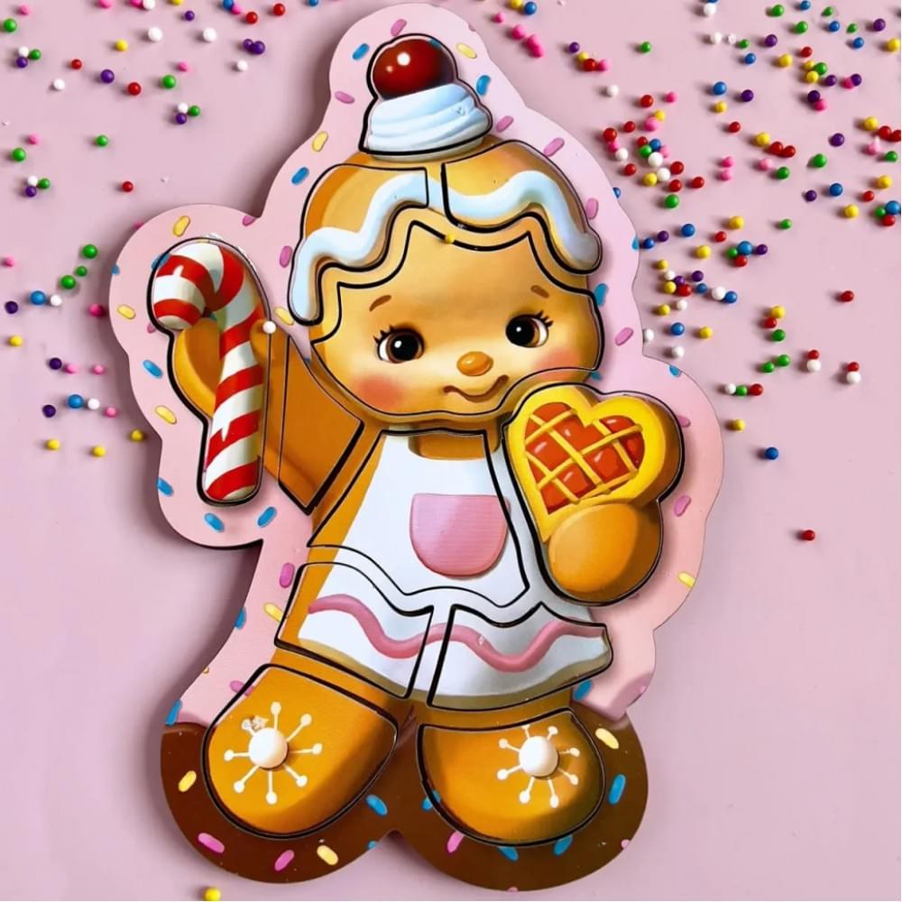 Дерев'яний пазл-вкладиш "Новорічне печиво" (ПСФ149) PSF149