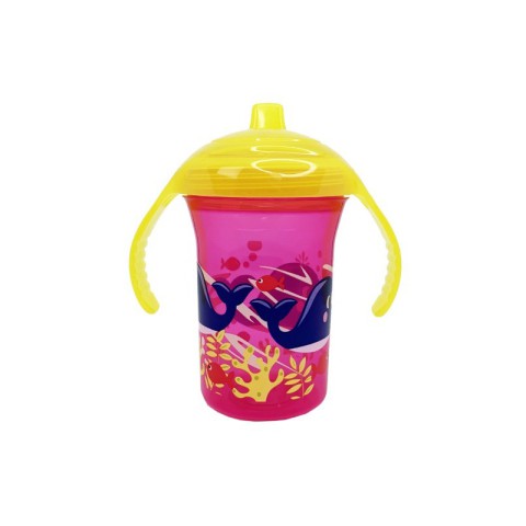 Пляшечка пластикова з ручками "Кит" MGZ-0323(Pink) 250 мл