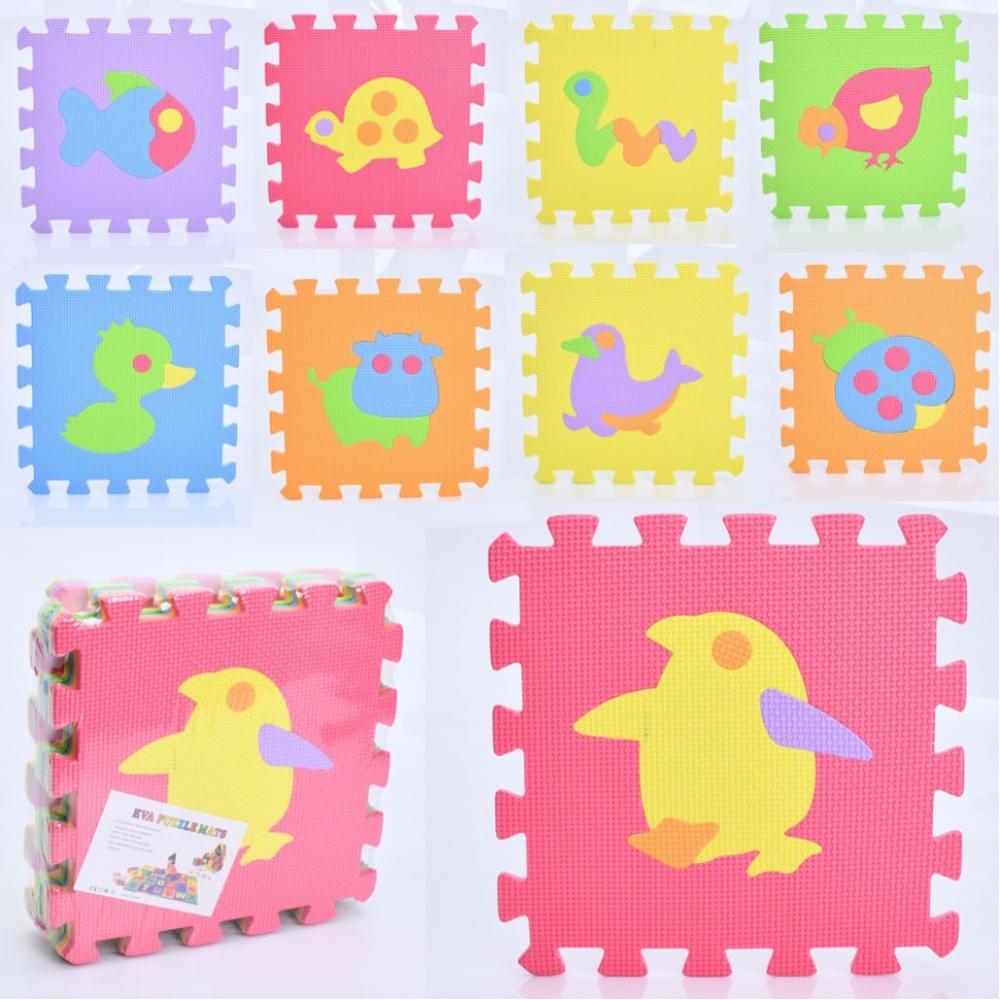 Дитячий килимок Мозаїка "Тварини" MR 1278, 9 деталей, EVA, 30х30 см