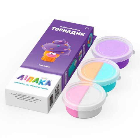 Набір пластиліну "Файні морозивка: Торнадик" ЛІПАКА 30144-UA01 самостійно твердіє