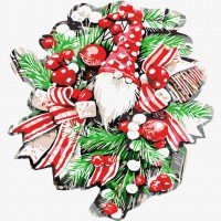 Картина за номерами "Різдвяний вінок" ©fashionillustration_tania KHO5071 30х30 см
