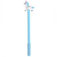 Ручка гелева "Єдиноріг" 6029 синя Синій