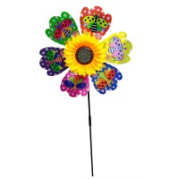 Дитячий вітрячок "Сонечко" МR 1225-4 квітка діаметром 28 см, паличка 48 см