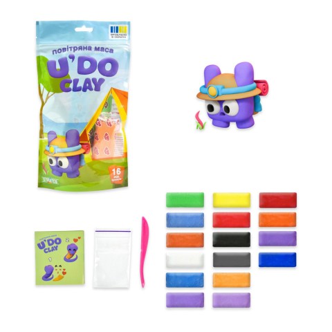 Набір для творчості "Повітряна маса U'DO Clay" 30879, 16 штук