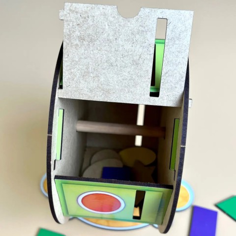 Дерев'яний сортер "Барабан" Ubumblebees (ПСФ135) PSF135 геометричні фігури