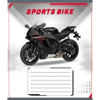 Зошит учнівський "Спортбайк" 012-500196K-4 в клітинку, 12 аркушів