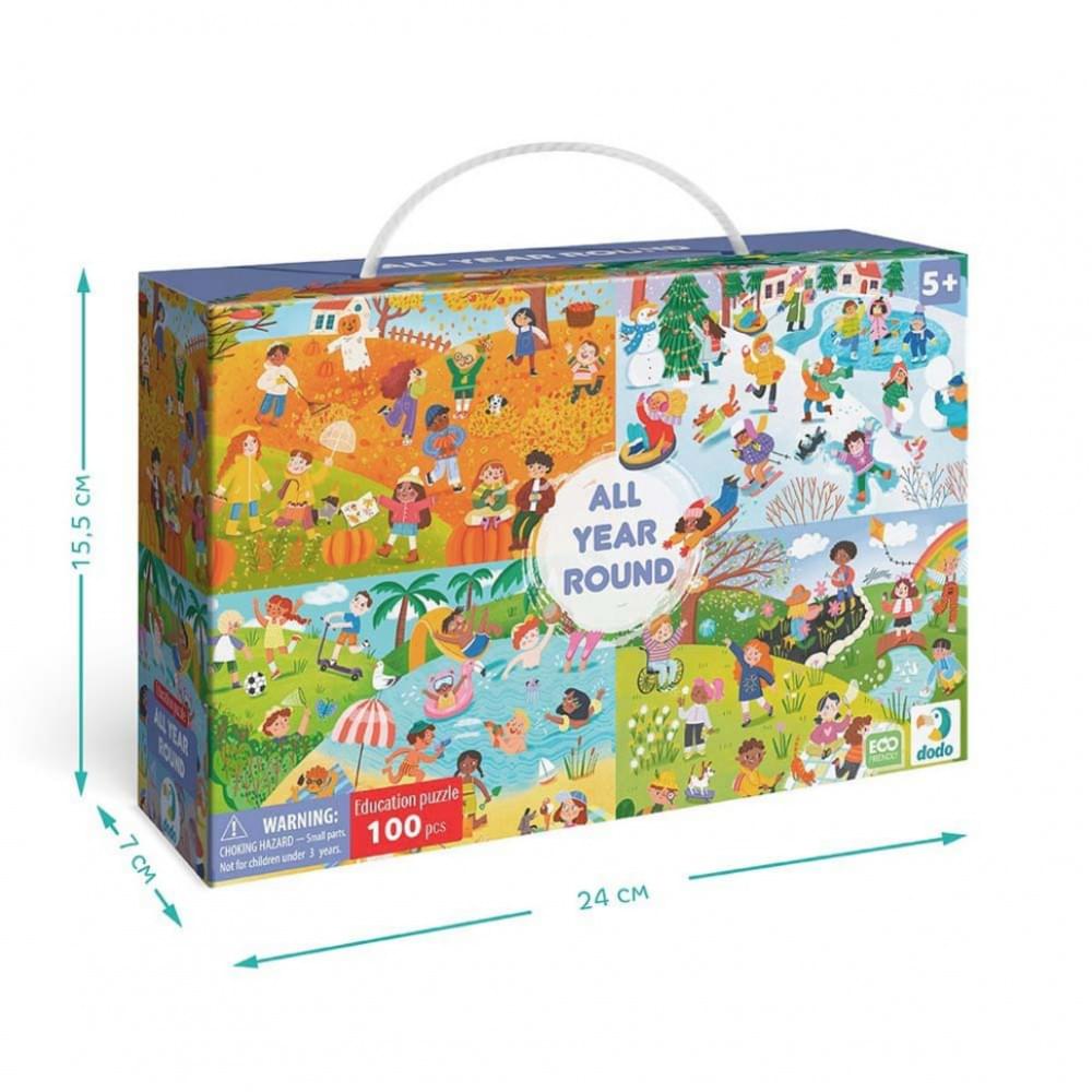 Дитячий віммельпазл "Увесь рік" DoDo Toys 300607, 100 елементів