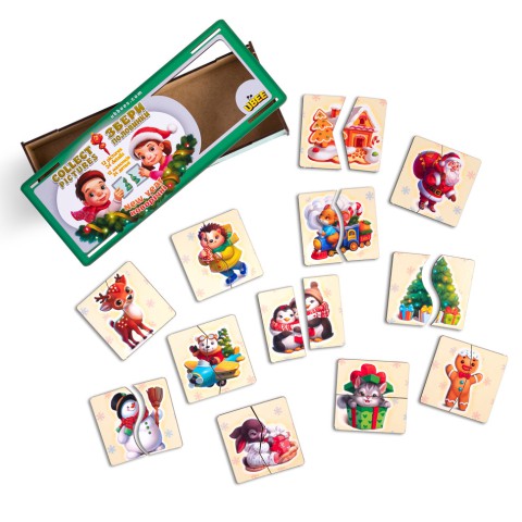 Настільна гра-пазли "Новорічні половинки" (ПСД238) PSD238, 12 картинок