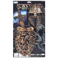 Дитячий іграшковий набір "Лицарська амуніція" 921-14BD(Gold) меч 49 см, щит, маска