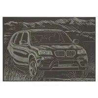 Гравюра А5 "Джип" ГрА5з-11 эконом вариант в пакете 21 х 14,8 см