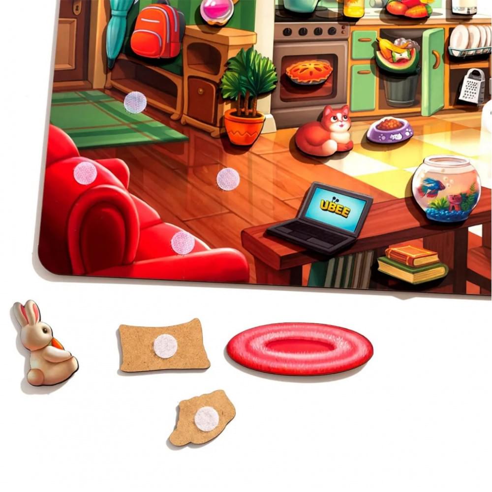 Дерев'яний пазл-вкладиш "Наведи лад в кімнаті та нагодуй Ваню" (ПСД271) PSD271