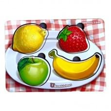 Дерев'яний пазл-вкладиш "Фрукти" Ubumblebees (ПСФ123) PSF123 фон із підказкою