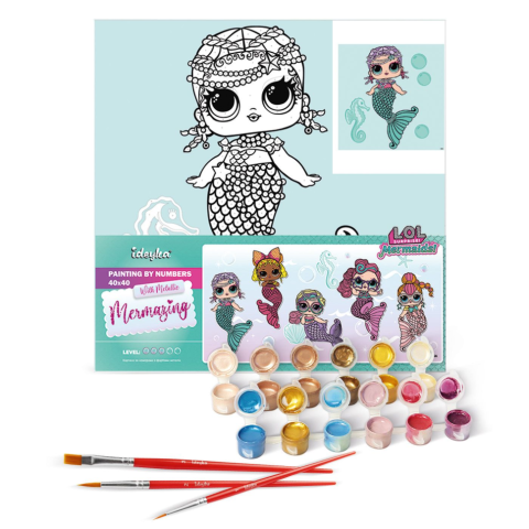 Картина за номерами "L.O.L. Surprise! Mermaids Merbaby" KHO6262, 40х40 см
