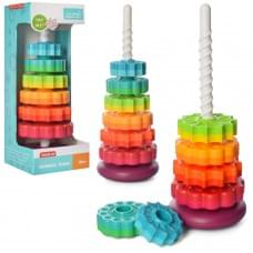 Дитяча розвиваюча іграшка "Пірамідка" 17403 кільця на спіралі 6 штук