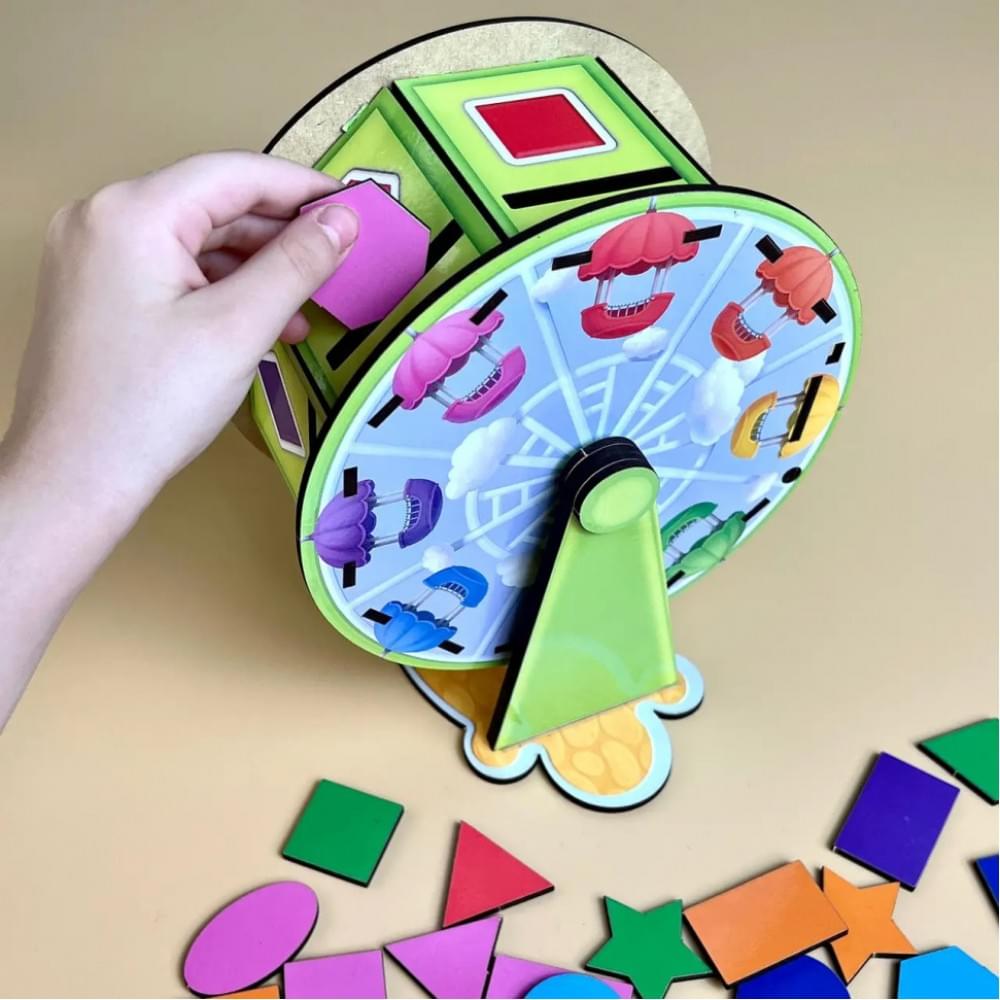 Дерев'яний сортер "Барабан" Ubumblebees (ПСФ135) PSF135 геометричні фігури