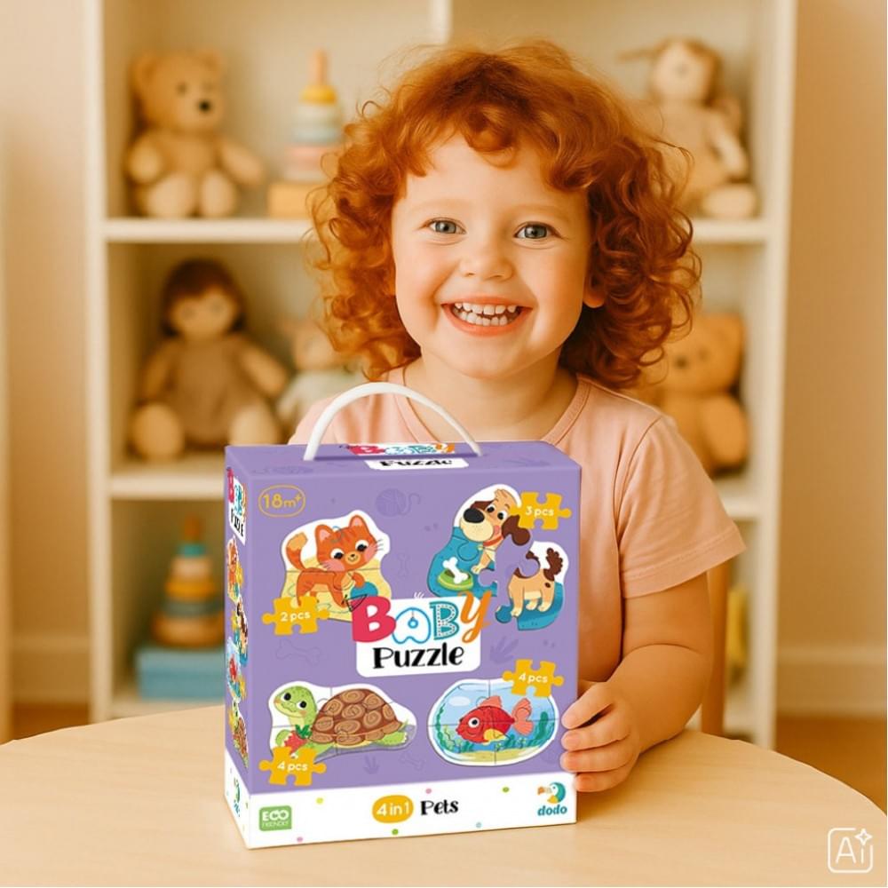 Дитячий пазл 4 в 1 "Baby puzzle. Домашні тварини" DoDo Toys 300688 набір 4 в 1
