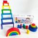 Дерев'яна іграшка "Райдуга-балансир" C15025, 27 різнокольорових фігур
