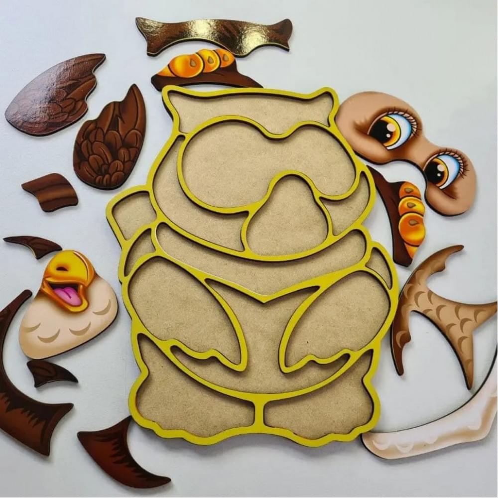 Дерев'яний пазл-вкладиш "Сова" Ubumblebees (ПСД087) PSD087 пазл-контур