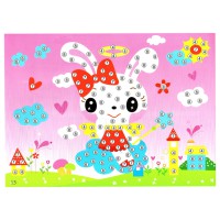 Дитяча мозаїка за номерами "Зайчик" 13-126-6 різнокольорові камінчики