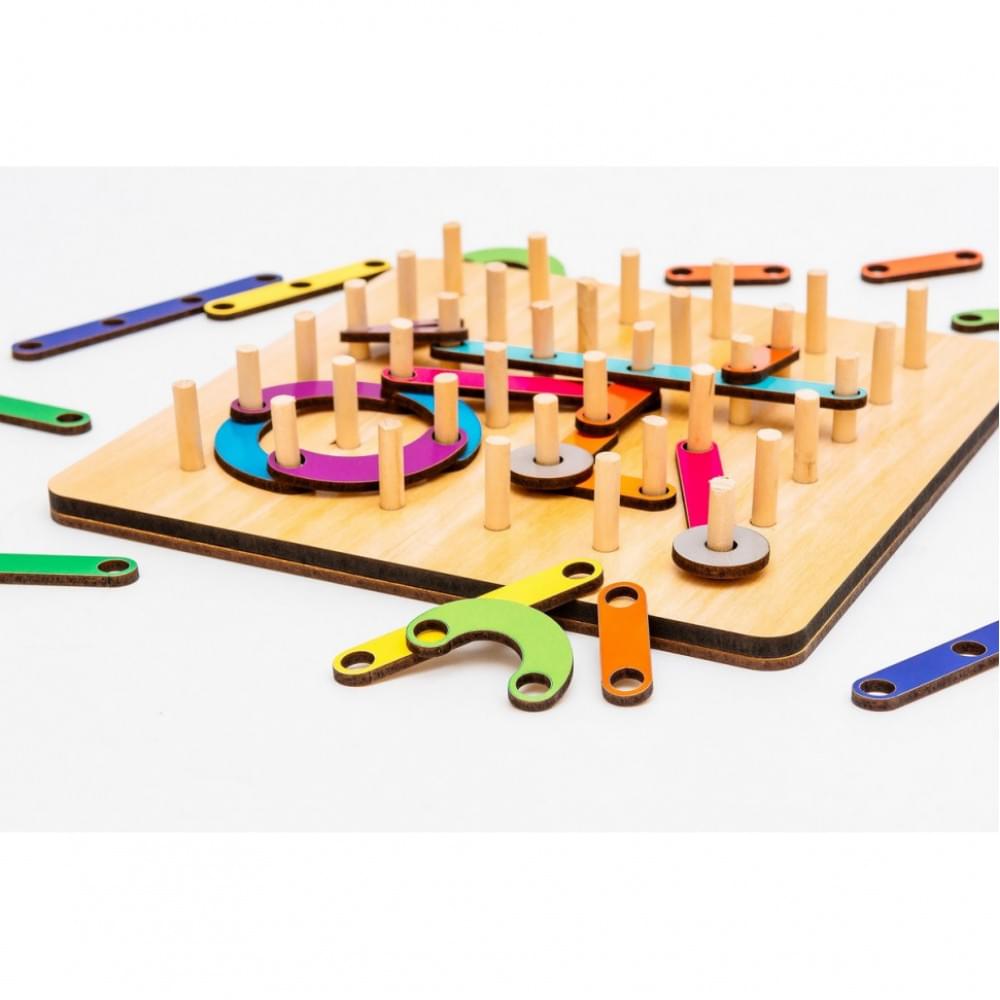 Геометрична розвиваюча "Дошка Монтессорі" Puz-27260, 56 комбінацій