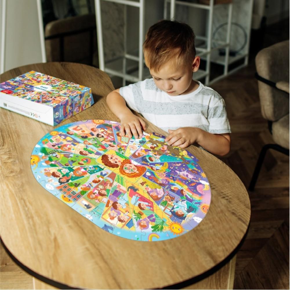 Дитячий віммельпазл "Розпорядок дня" DoDo Toys 300619, 100 елементів