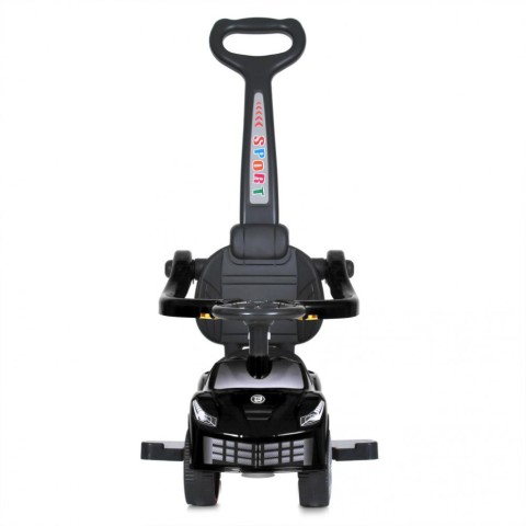 Дитяча каталка-толокар M 5728L-2 чорний, з батьківською ручкою