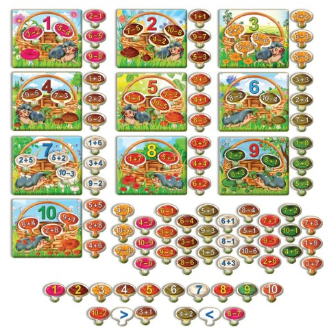 Дитяча настільна гра "Вчимося рахувати. Збери грибочки" 82630 укр. мовою