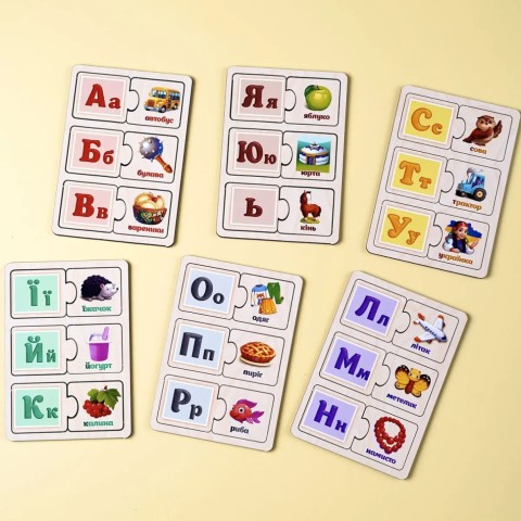 Розвиваючий пазл-половинки "Українська абетка" (ПСД252) PSD252 дерев'яний