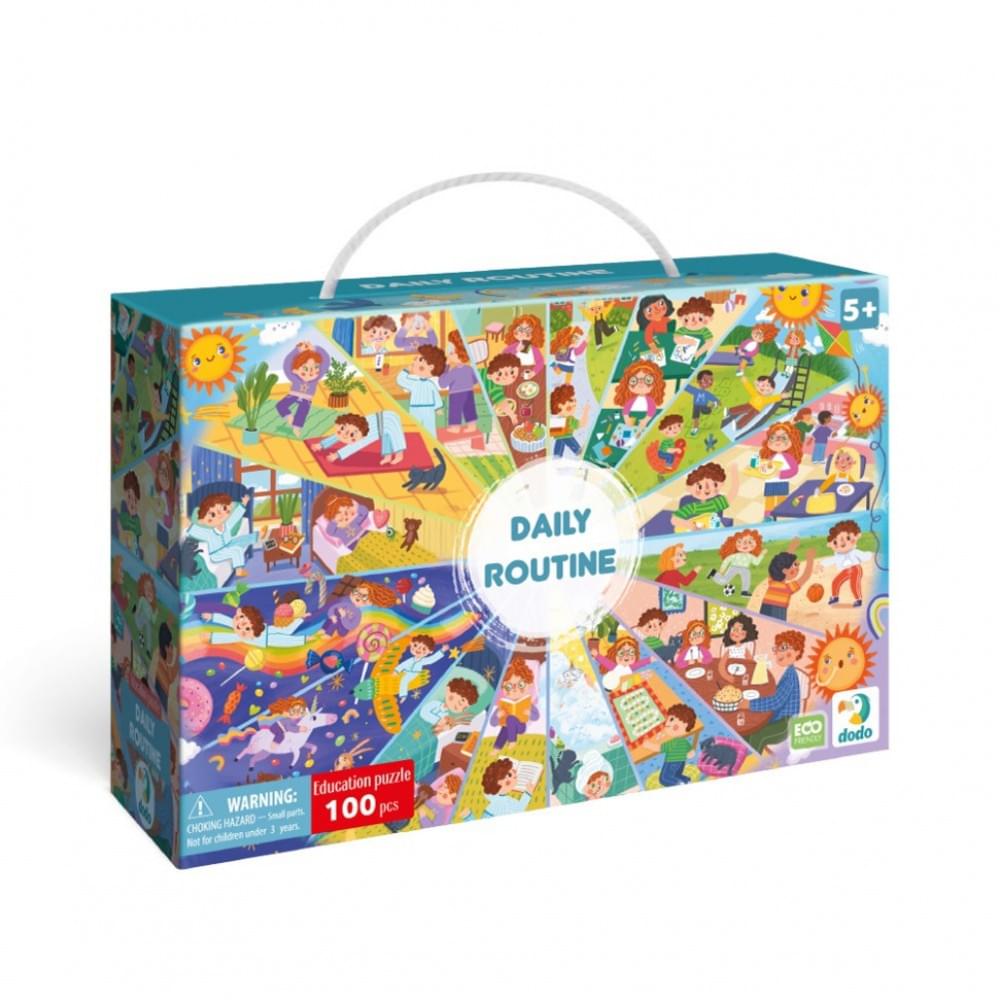 Дитячий віммельпазл "Розпорядок дня" DoDo Toys 300619, 100 елементів