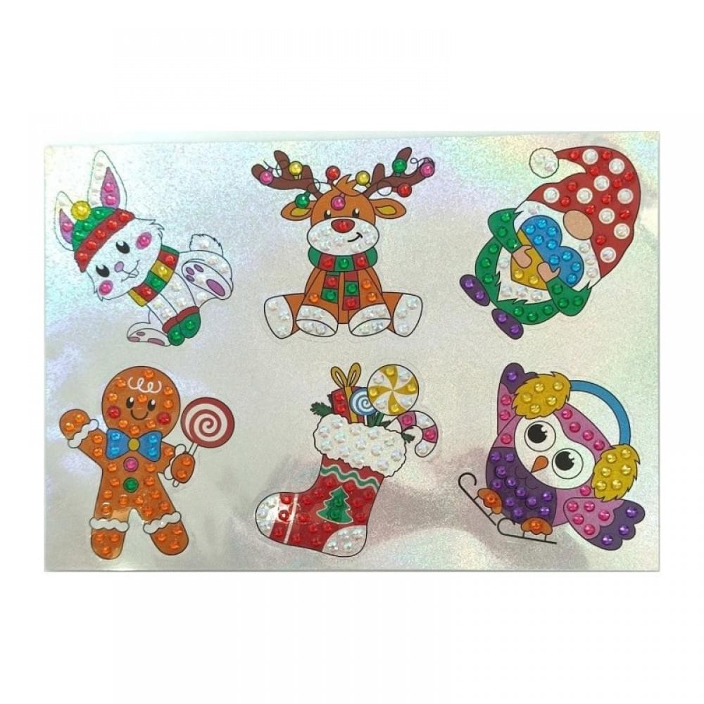 Набір для творчості зі стразами "Happy New Year" 187127, 12 наліпок