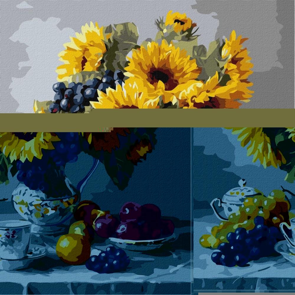 Картина за номерами "Соняшники з виноградом" ©art_selena_ua KHO3329, 40x40 см