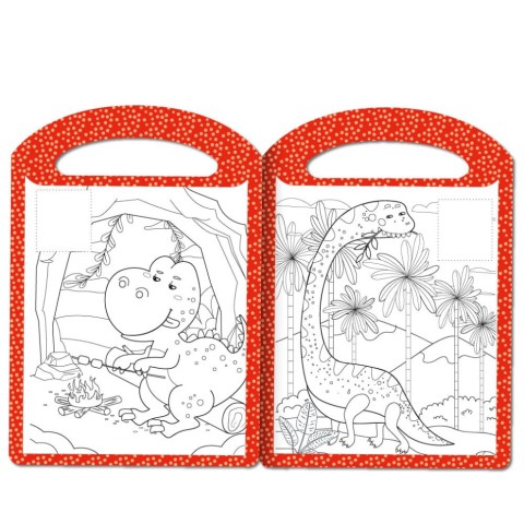 Дитяча розмальовка "Динозаври та динозаврики" РМ-68-02, 16 наліпок